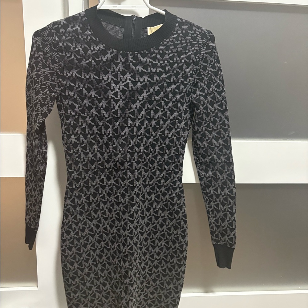 Michael Kors Monogram Black and Gray Dress